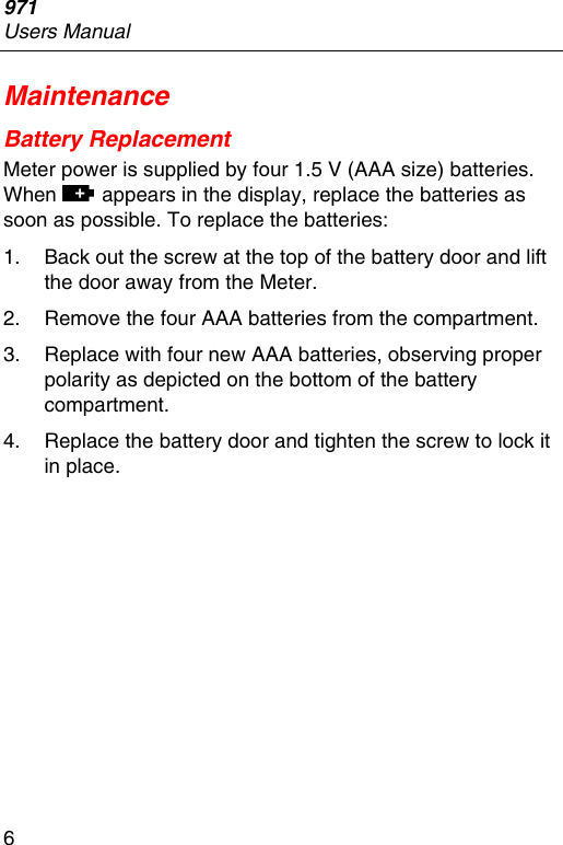 Page 8 of 12 - Fluke Fluke-971-Users-Manual-  Fluke-971-users-manual