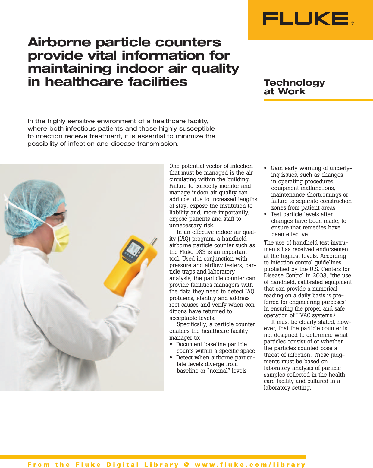 Page 1 of 5 - Fluke Fluke-985-Application-Note- 2412973  Fluke-985-application-note