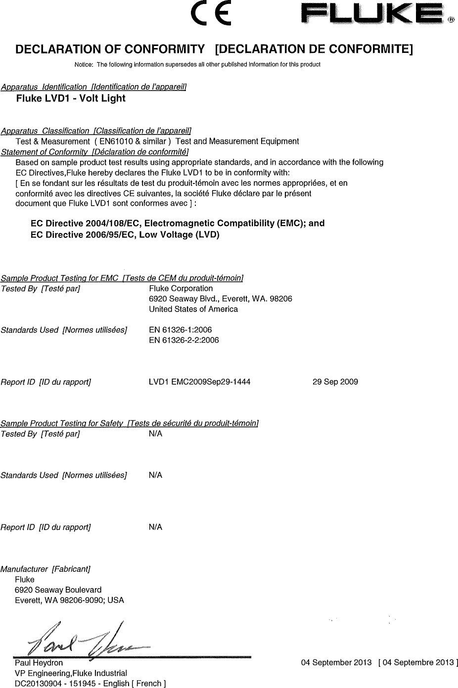 Page 1 of 2 - Fluke Fluke-Lvd1-Volt-Light-Users-Manual-  Fluke-lvd1-volt-light-users-manual