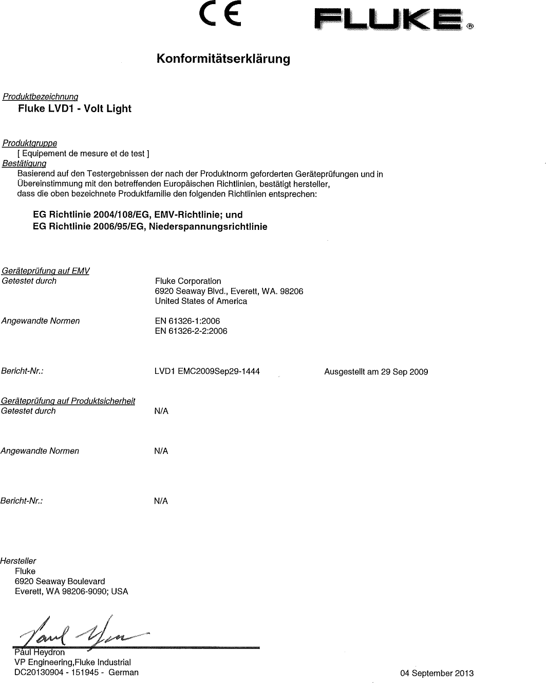 Page 2 of 2 - Fluke Fluke-Lvd1-Volt-Light-Users-Manual-  Fluke-lvd1-volt-light-users-manual