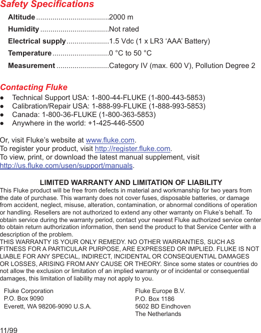 Page 3 of 3 - Fluke Fluke-Lvd2-Volt-Light-Users-Manual-  Fluke-lvd2-volt-light-users-manual