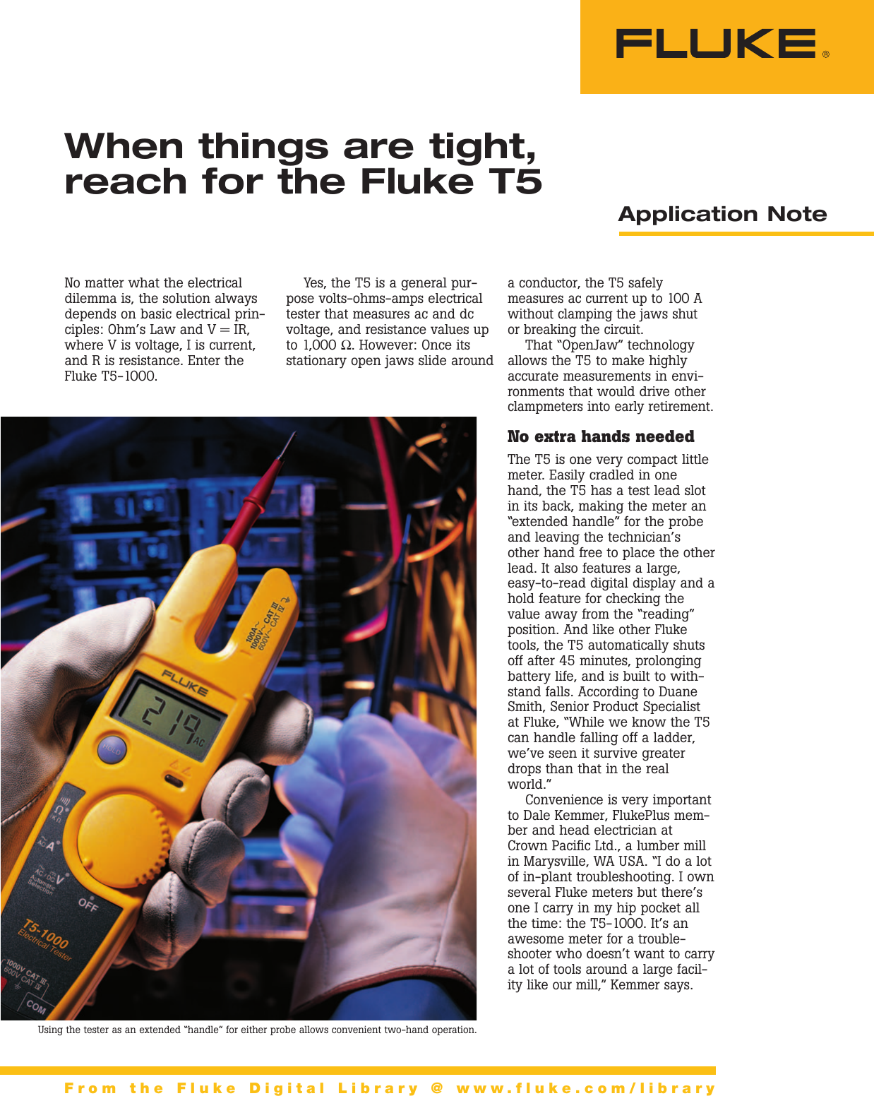 Page 1 of 3 - Fluke Fluke-T5-1000-Application-Note- 2402573  Fluke-t5-1000-application-note