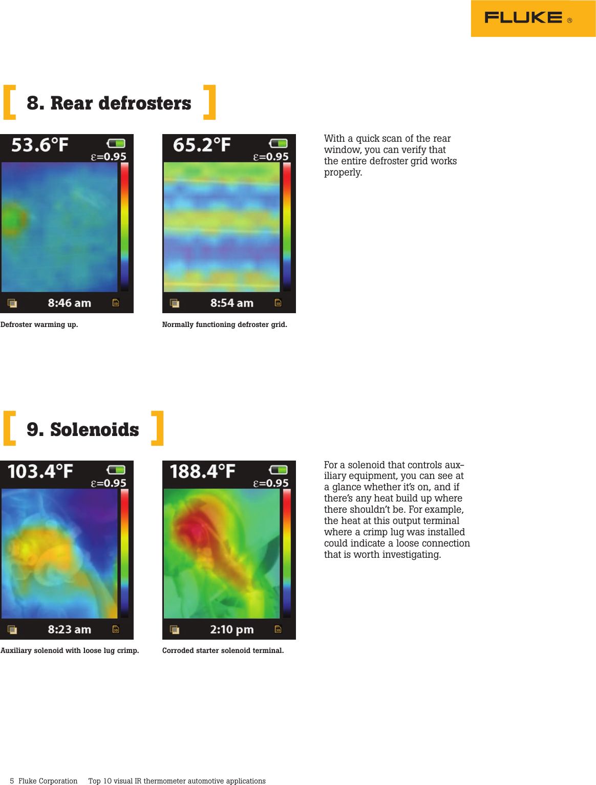 Page 5 of 6 - Fluke Fluke-Vt02-Application-Note- Top 10 Visual IR Thermometer Automotive Applications  Fluke-vt02-application-note