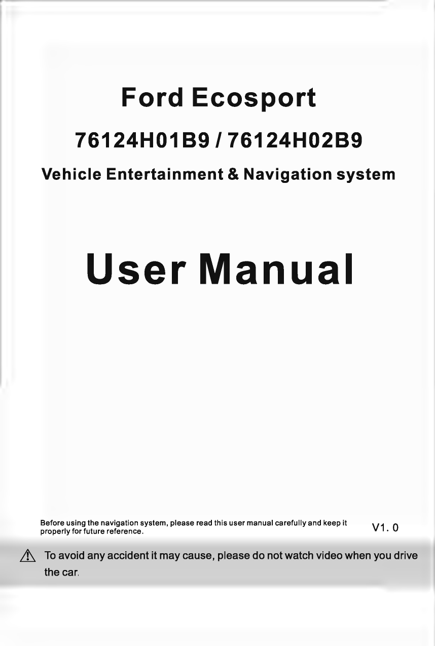 Page 1 of FlyAudio 76124H01F4 Navigation System User Manual