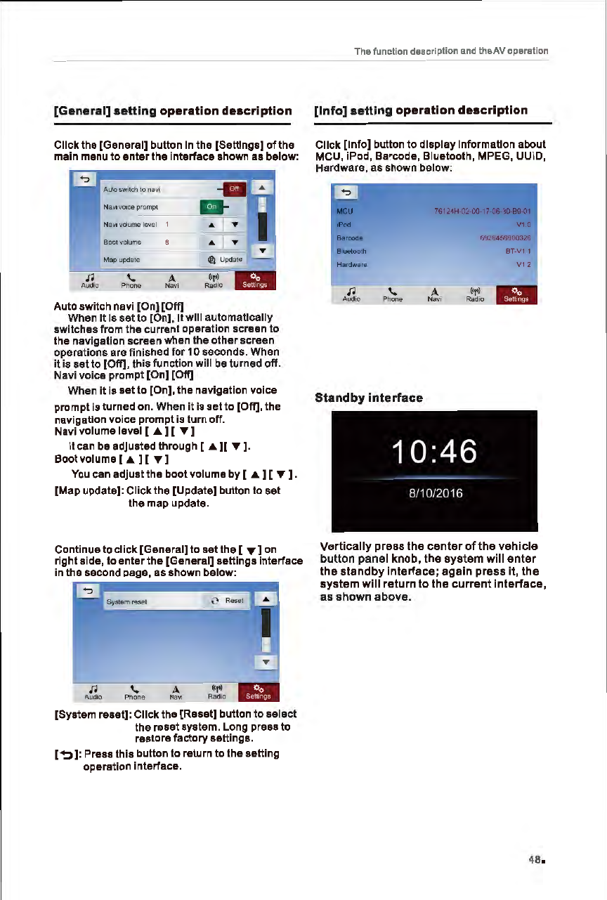 Page 54 of FlyAudio 76124H01F4 Navigation System User Manual