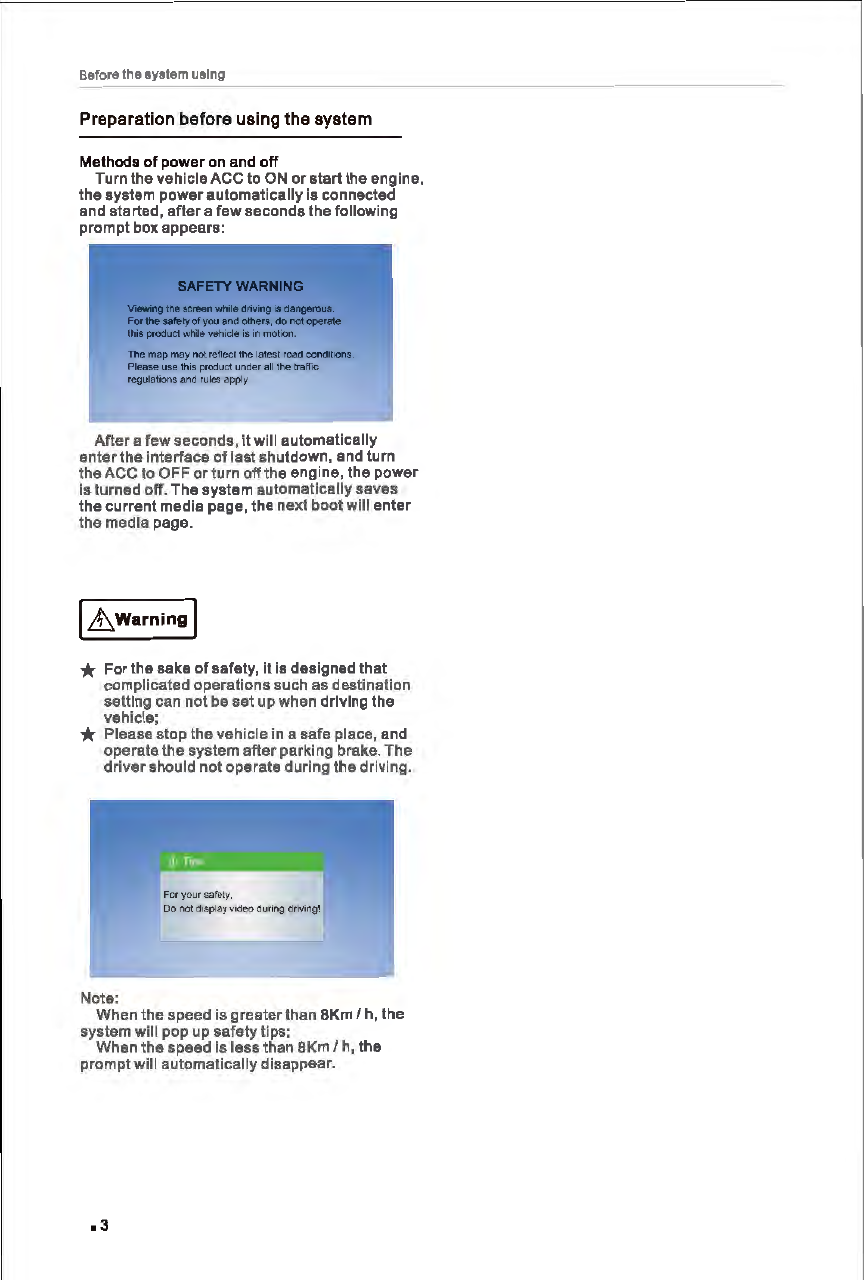 Page 9 of FlyAudio 76124H01F4 Navigation System User Manual