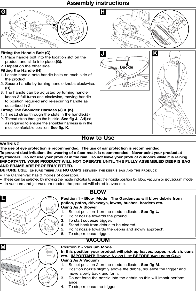 Page 5 of 8 - Flymo Garden Vac OM, Flymo, Gardenvac Plus, Turbo, 964863601, 2006-12, Electric User Manual  To The 50bb88ee-5648-4ce5-bc9f-ea8e5ea3a013