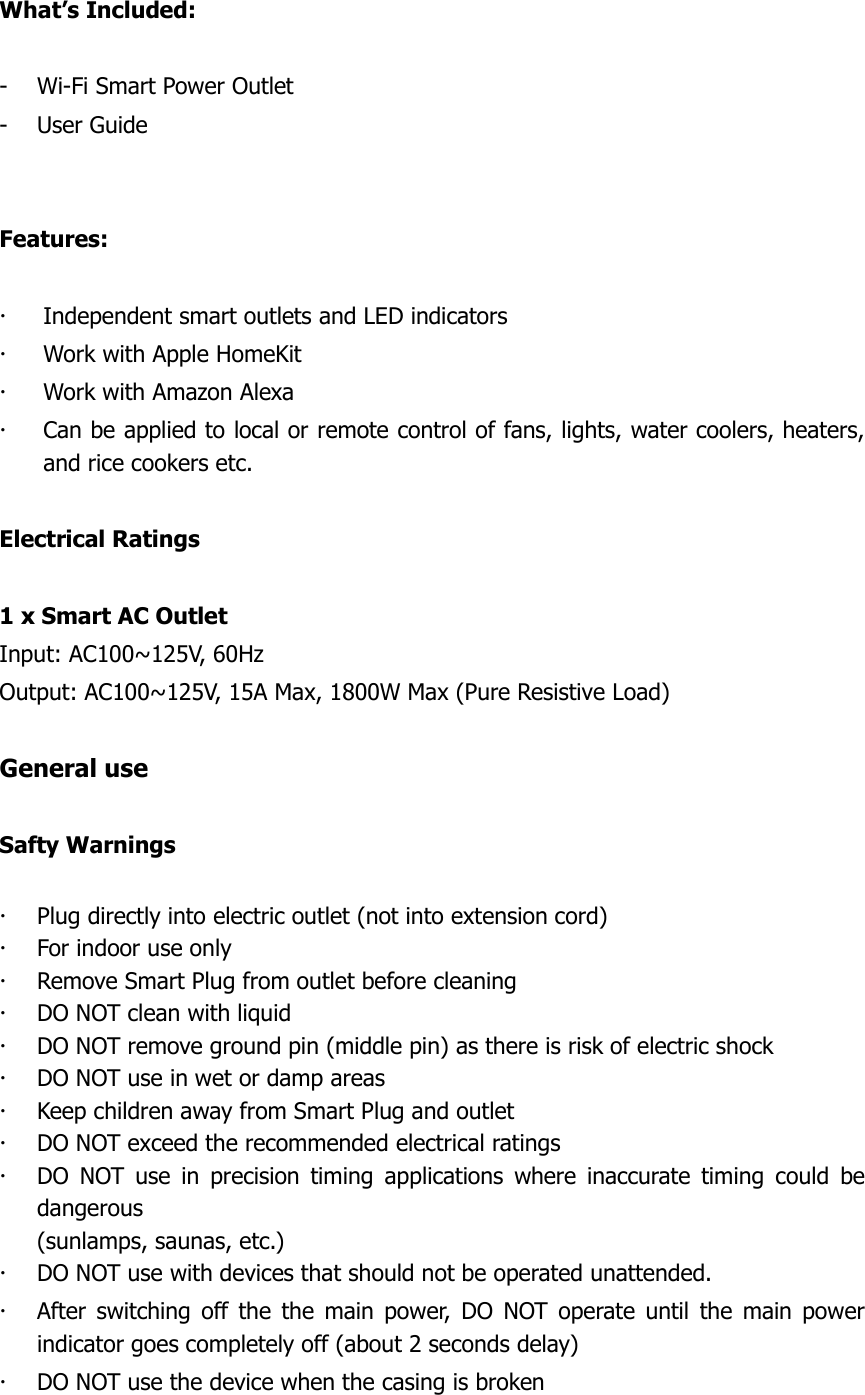 Page 2 of Foneric Technology VP1 VOCOlinc SmartBar Smart Outlet User Manual 