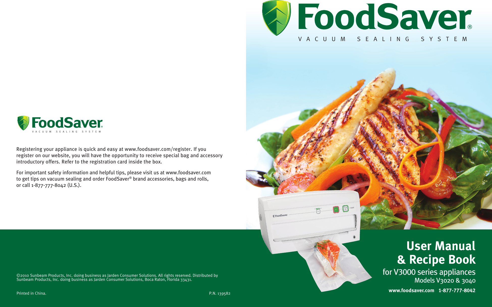 Page 1 of 10 - Food-Saver Food-Saver-V3020-And-3040-Owners-Manual FSV3000_IB