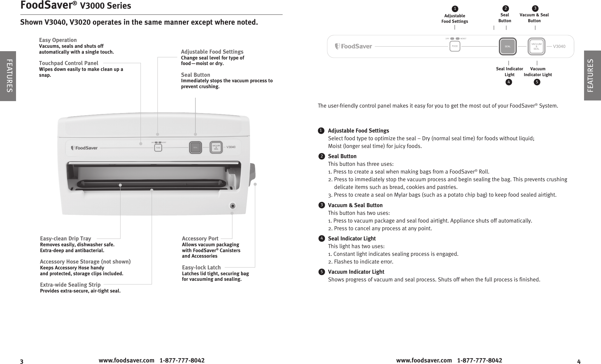Page 3 of 10 - Food-Saver Food-Saver-V3020-And-3040-Owners-Manual FSV3000_IB