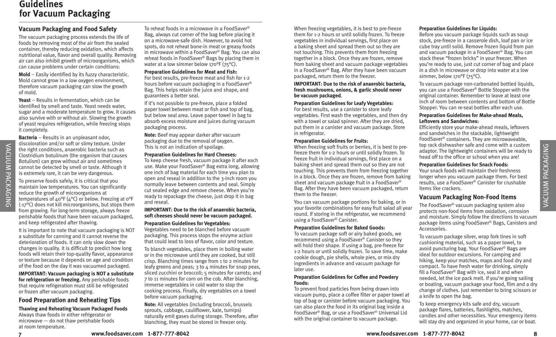 Page 5 of 10 - Food-Saver Food-Saver-V3020-And-3040-Owners-Manual FSV3000_IB