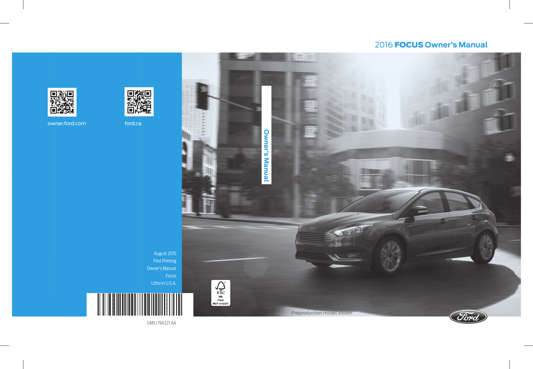 Ford 2016 Focus Owners Manual