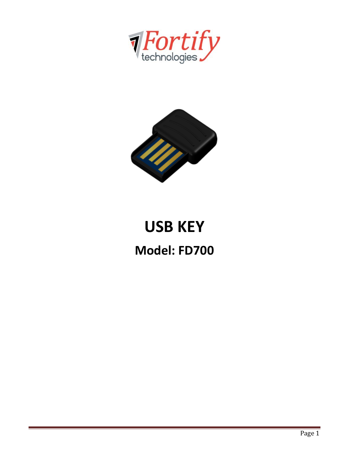   Page 1                 USB KEY Model: FD700          