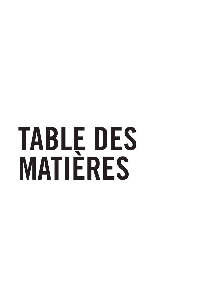  TABLE  DES MATIÈRES