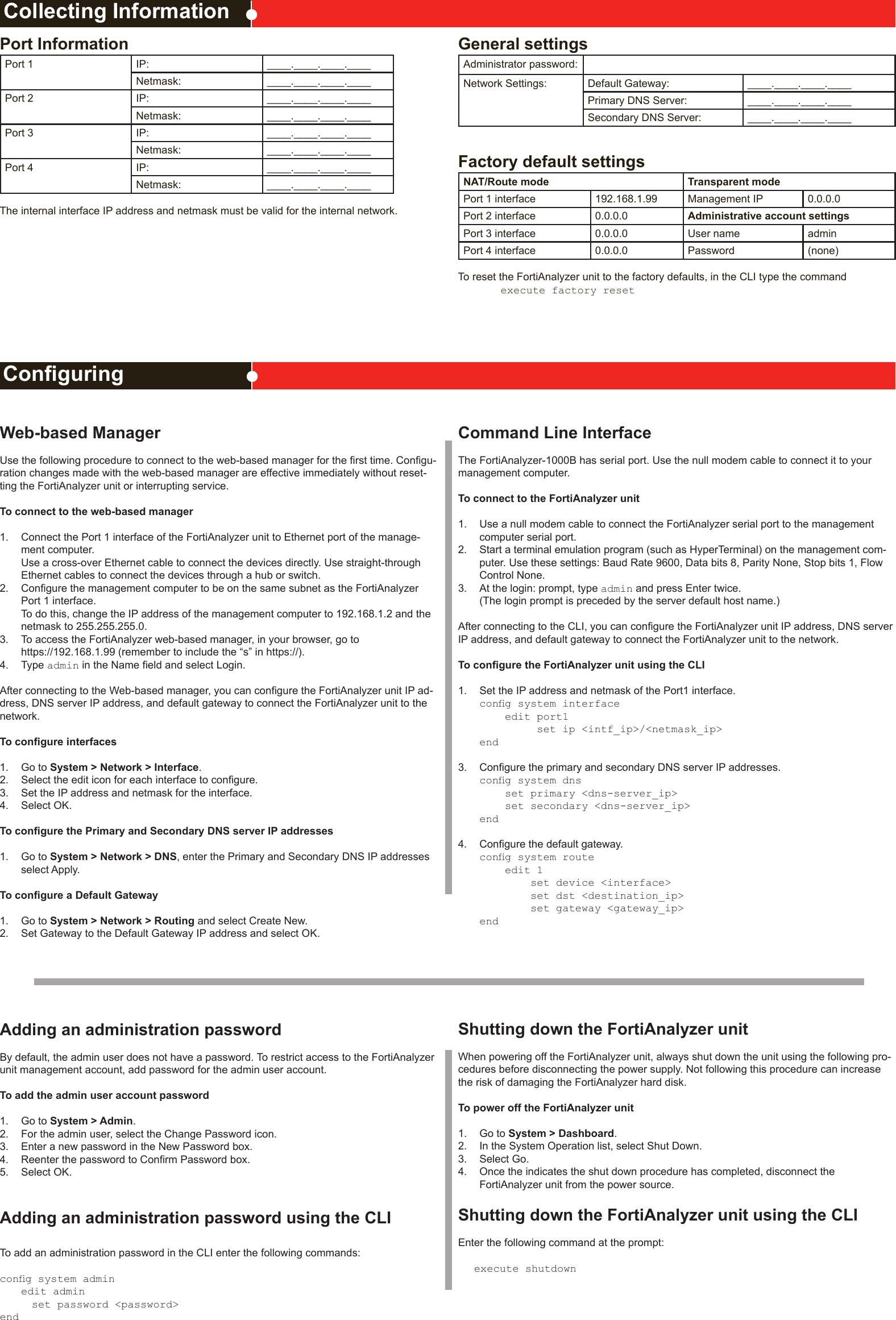 Page 2 of 2 - Fortinet 1000B FortiAnalyzer-1000B QuickStart Guide User Manual To The 8df639fd-687f-4c6c-a9e8-c2c527f4227d