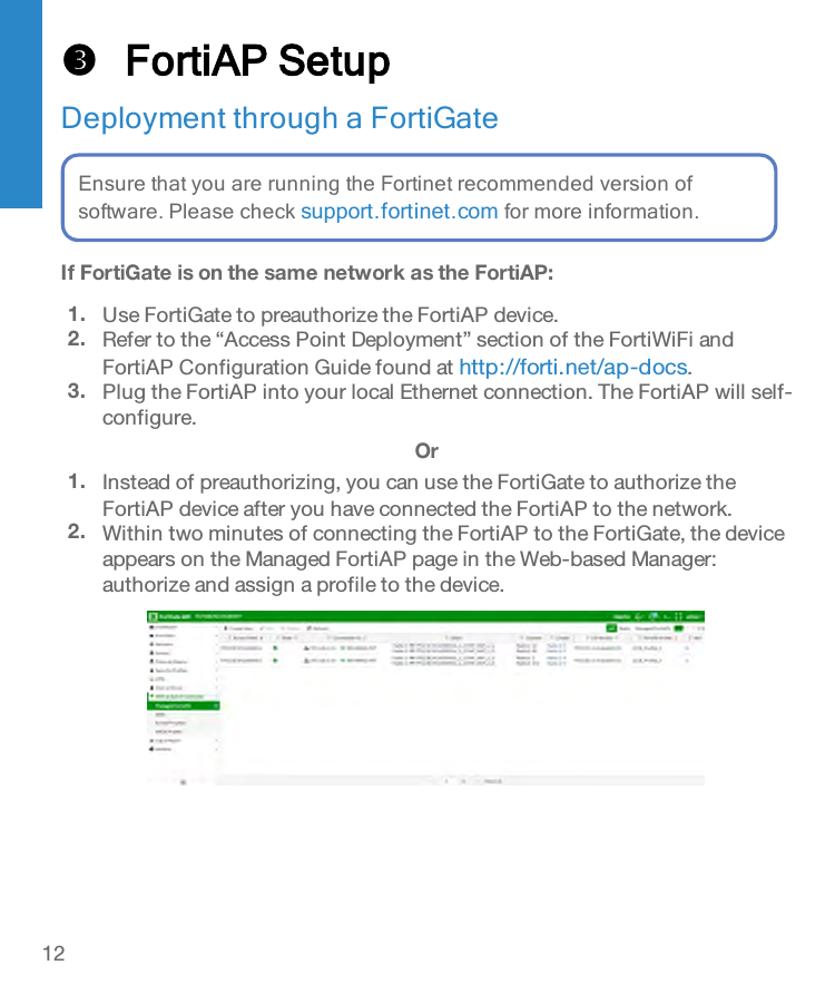 Page 12 of Fortinet 140701 Secured Wireless Access Point User Manual FortiAP 221E  223E QuickStart Guide