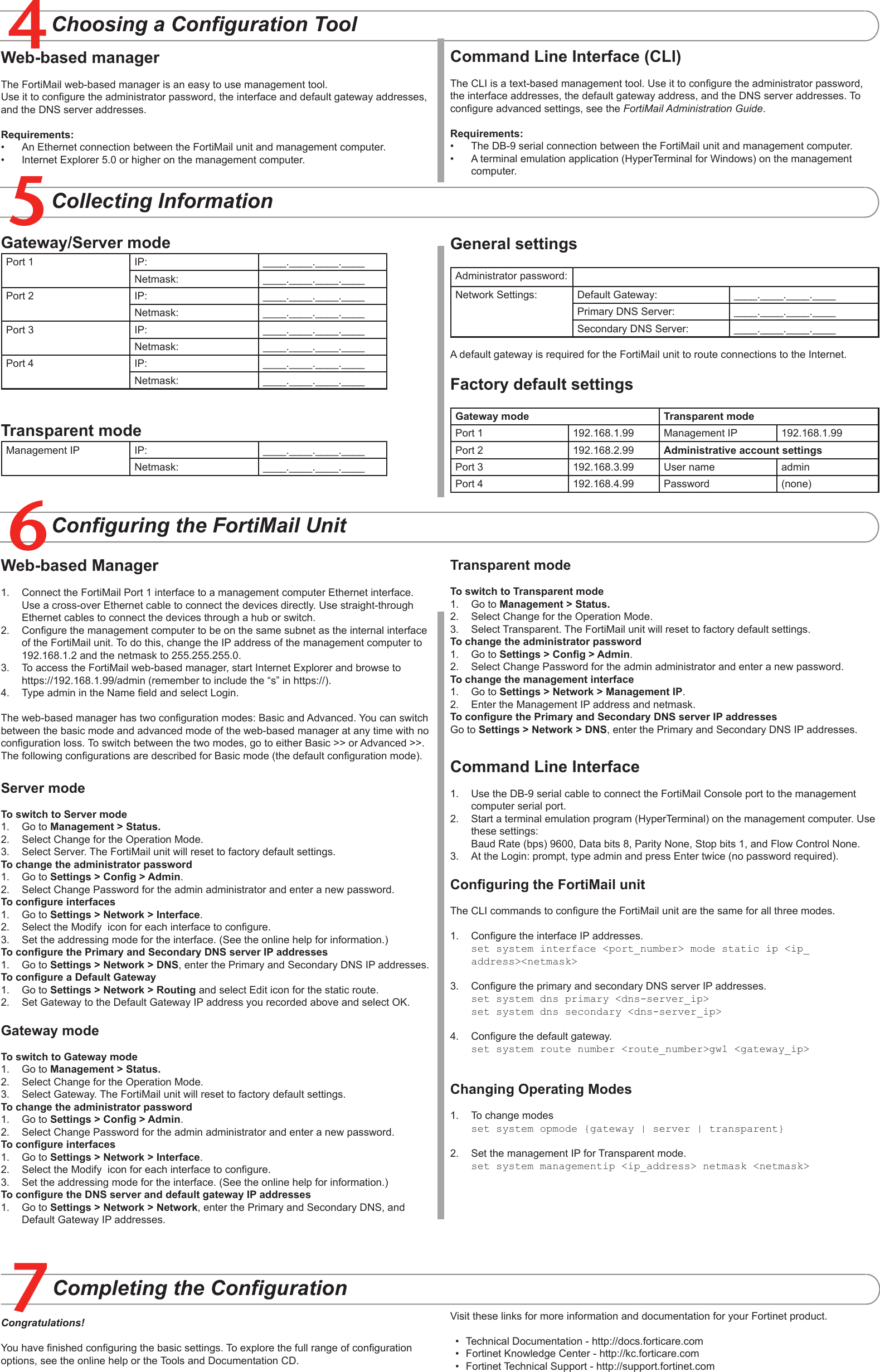 Page 2 of 2 - Fortinet FortiMail-100 QuickStart Guide User Manual  To The 4f3b4dde-bc29-472e-b81e-8cfe8414652e
