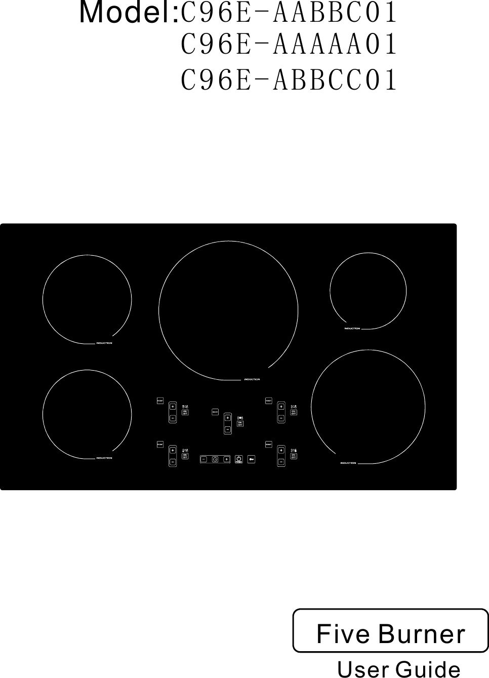  User Guide    Five Burner   Model:C96E-AABBC01C96E-AAAAA01C96E-ABBCC01