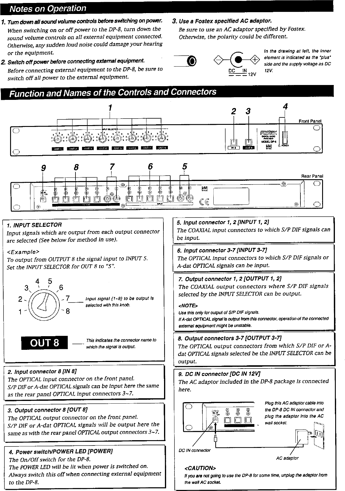 Page 2 of 4 - Fostex Fostex-Dp-8-Users-Manual- 96B391E8  Fostex-dp-8-users-manual