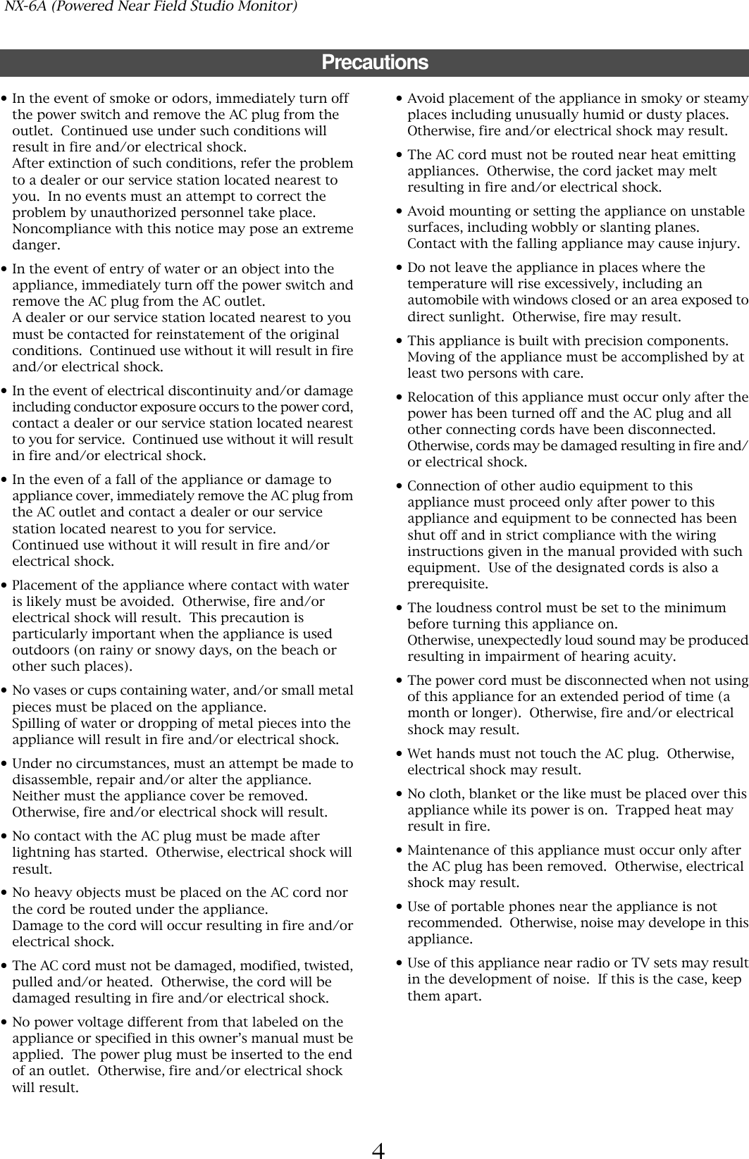 Page 4 of 9 - Fostex Fostex-Nx-6A-Users-Manual- N F - 10 0 ( J 2 )  Fostex-nx-6a-users-manual