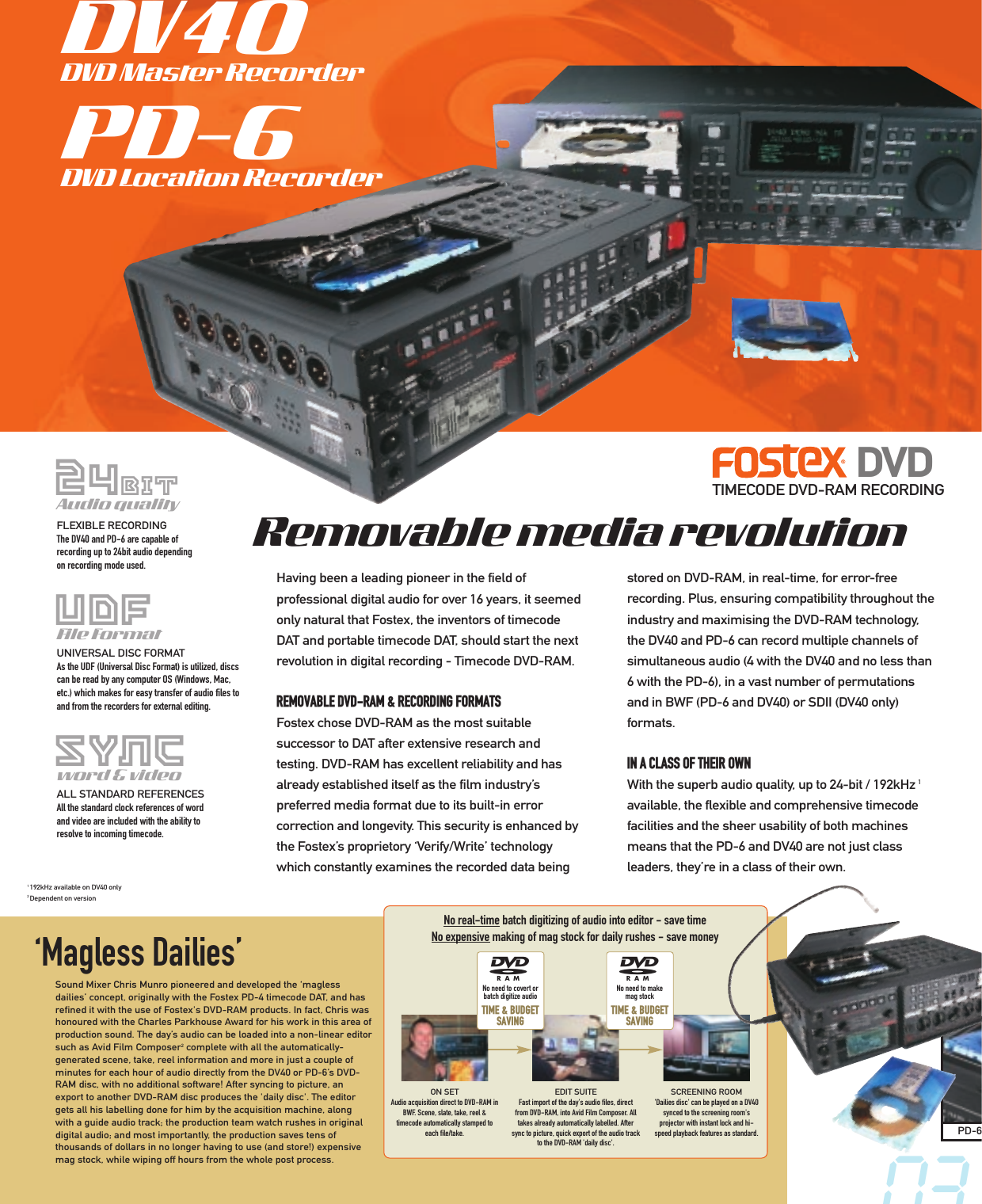 Page 2 of 8 - Fostex Fostex-Pd-6-Dv40-Users-Manual- DVD DV40-PD6 8pp 6-2-03  Fostex-pd-6-dv40-users-manual