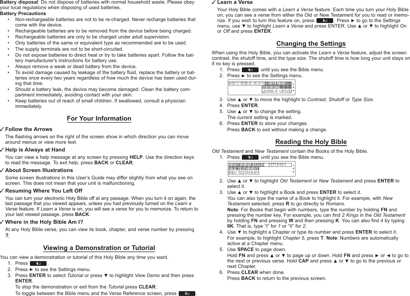 Page 2 of 7 - Franklin Franklin-Electronic-King-James-Version-Bible-Kjv570-Users-Manual- Kjv-570_forweb  Franklin-electronic-king-james-version-bible-kjv570-users-manual