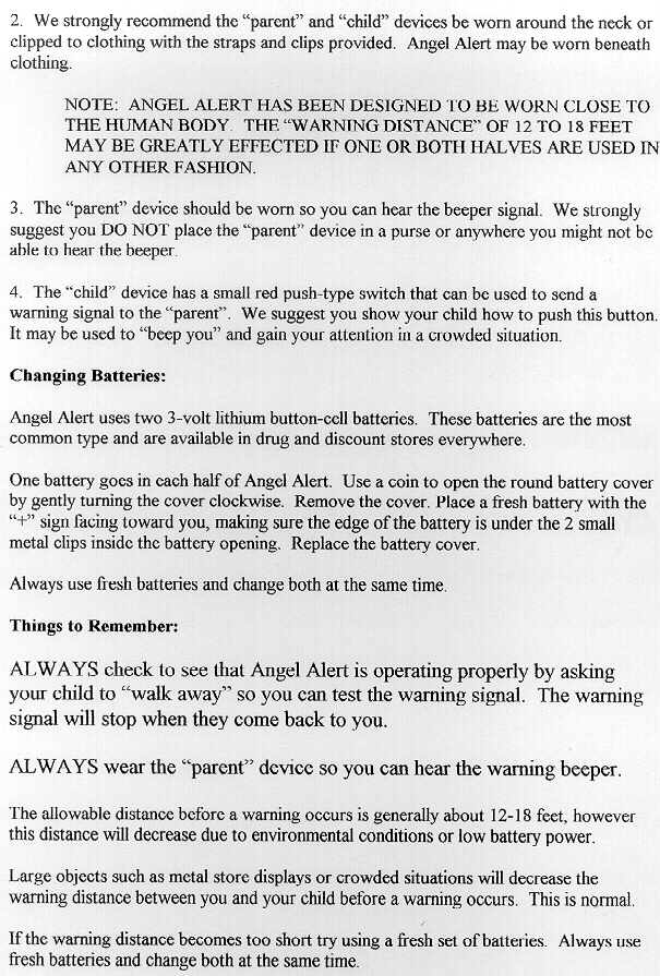 Child Distance Monitor User Manual