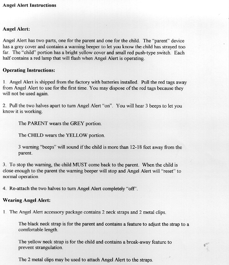 Child Distance Monitor User Manual