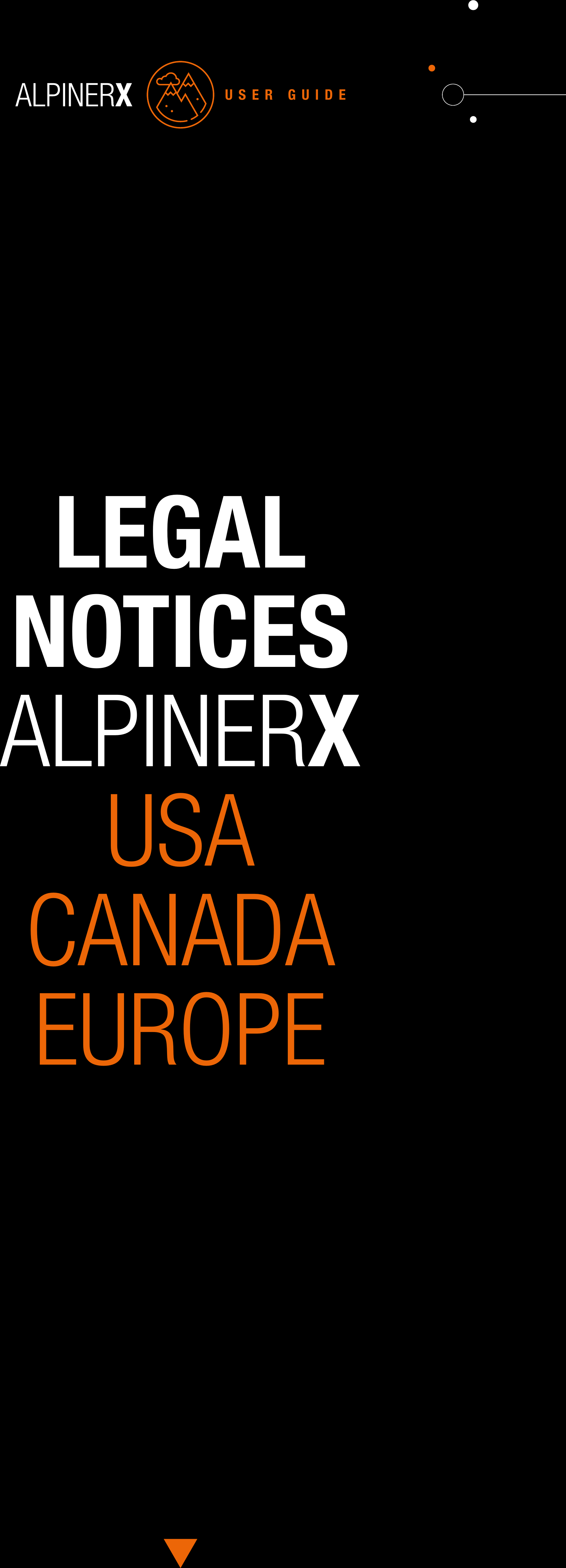 USER GUIDELEGALNOTICESALPINERXUSACANADAEUROPE