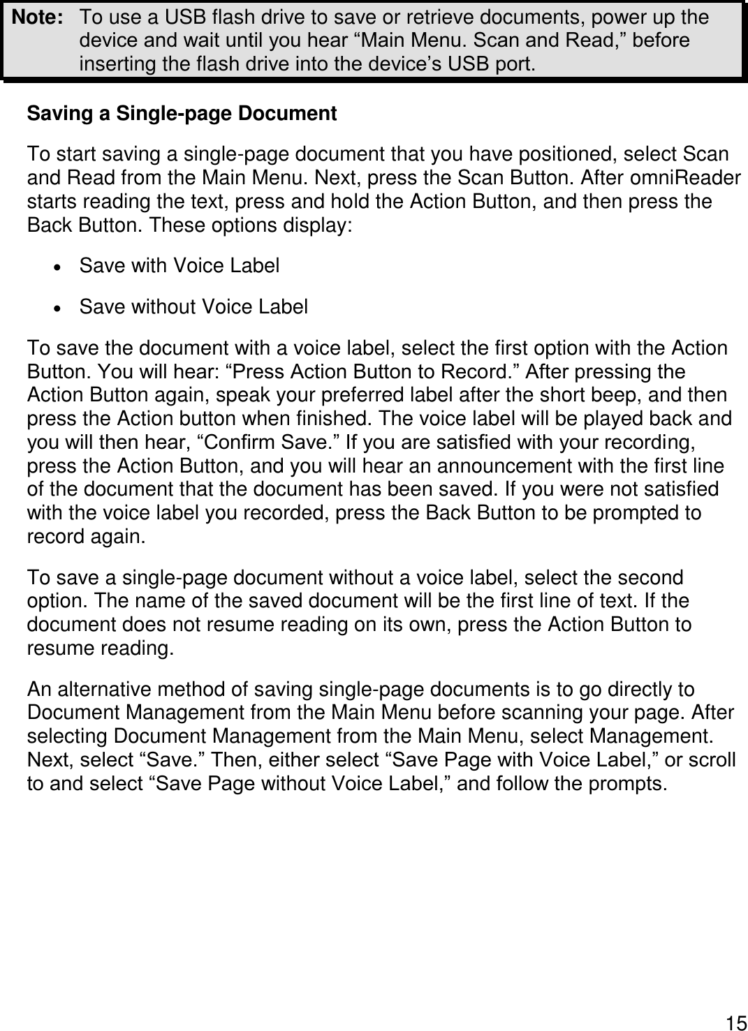 Page 18 of Freedom Scientific BLV Group 10025 omniReader User Manual 
