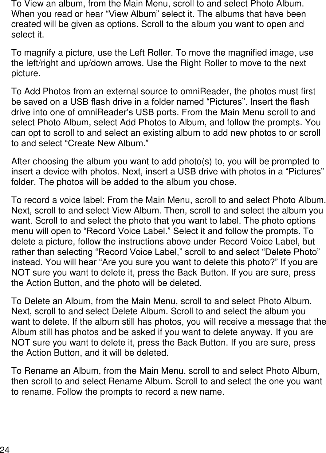 Page 27 of Freedom Scientific BLV Group 10025 omniReader User Manual 