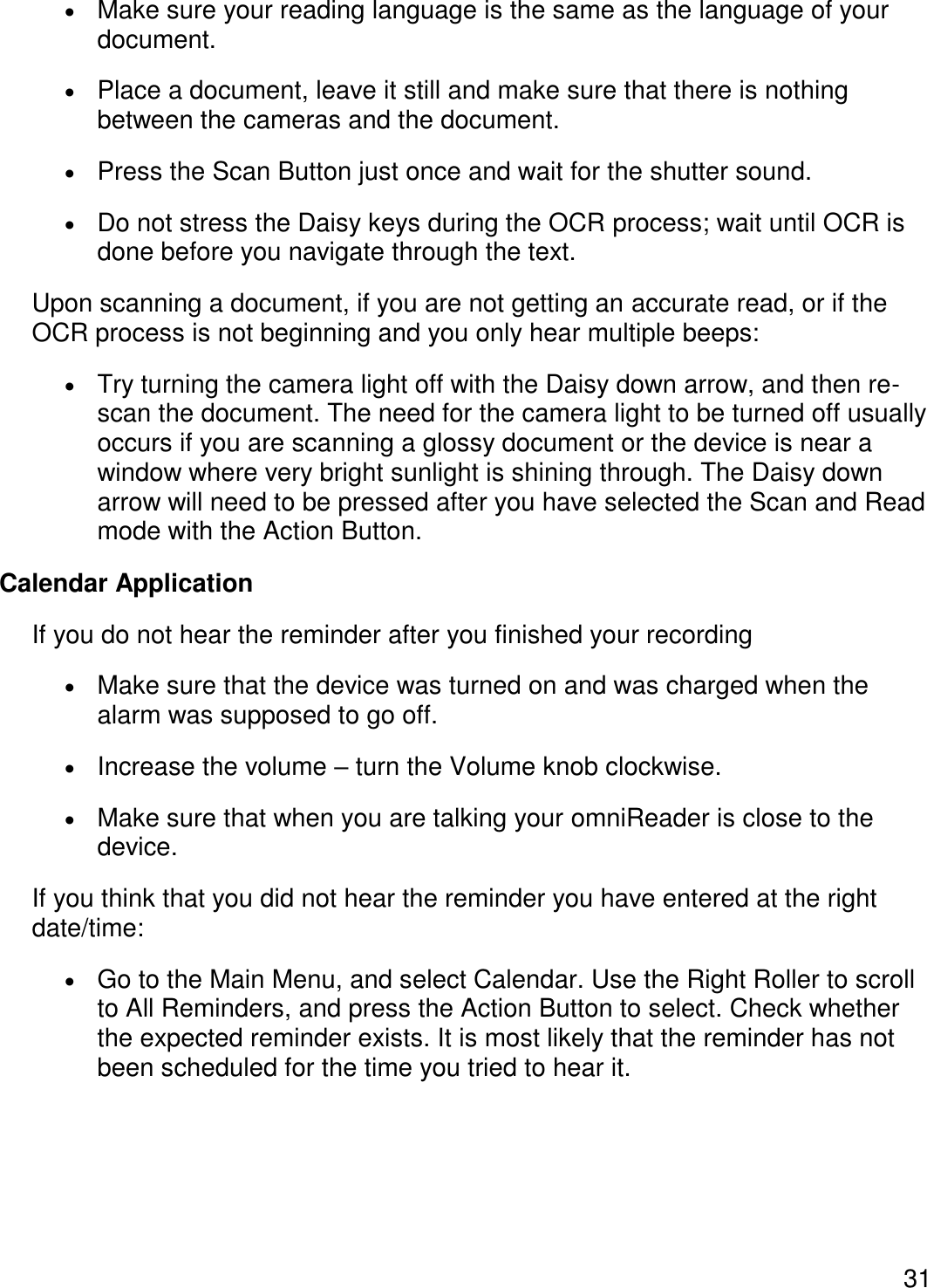 Page 34 of Freedom Scientific BLV Group 10025 omniReader User Manual 