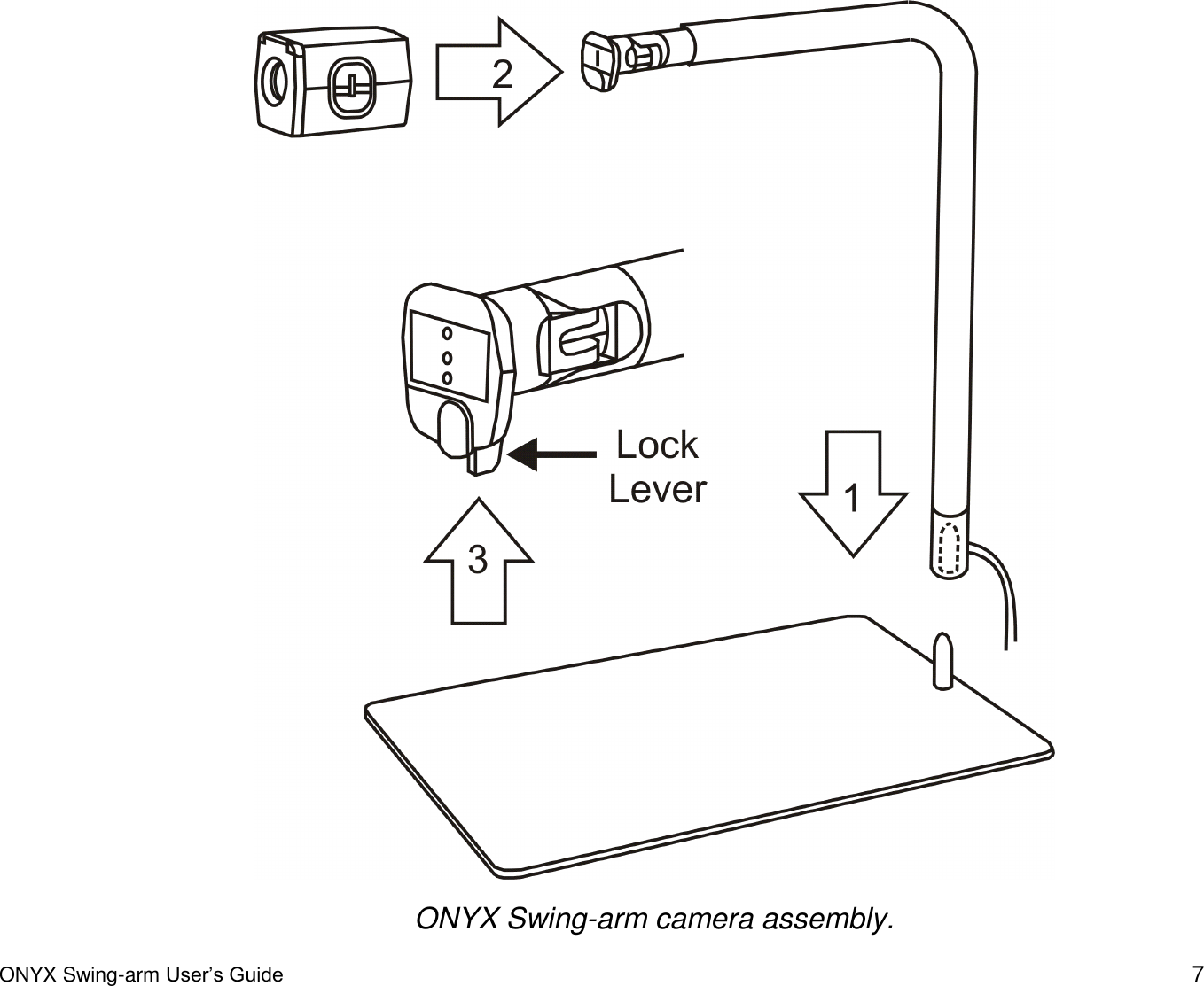  ONYX Swing-arm User&rsquo;s Guide 7  ONYX Swing-arm camera assembly. 