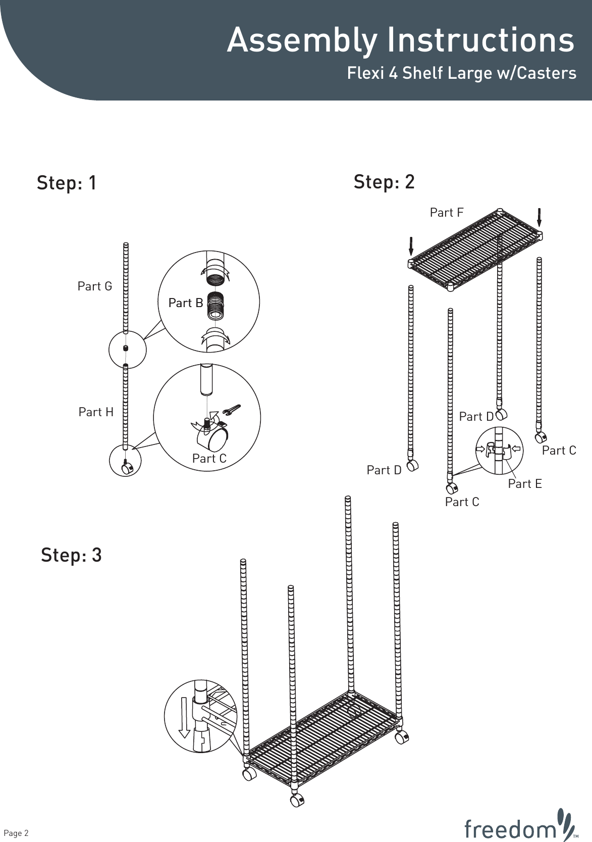 Page 2 of 3 - Freedom Flexi-4-Shelf-Large-Casterspdf Assembly  Pg 1 NEW ARTWORK
