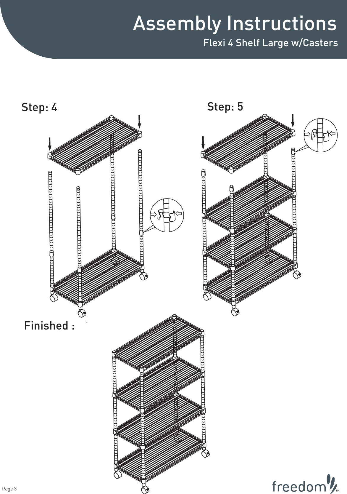 Page 3 of 3 - Freedom Flexi-4-Shelf-Large-Casterspdf Assembly  Pg 1 NEW ARTWORK