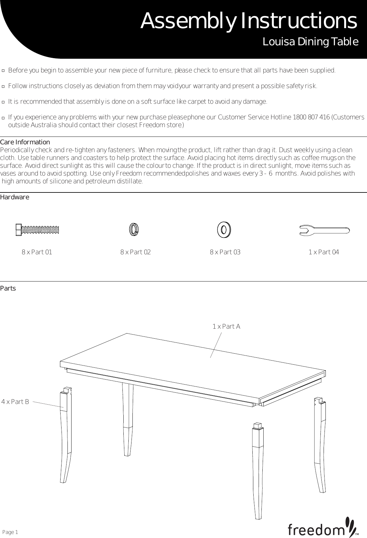 Freedom Louisa Dining Table