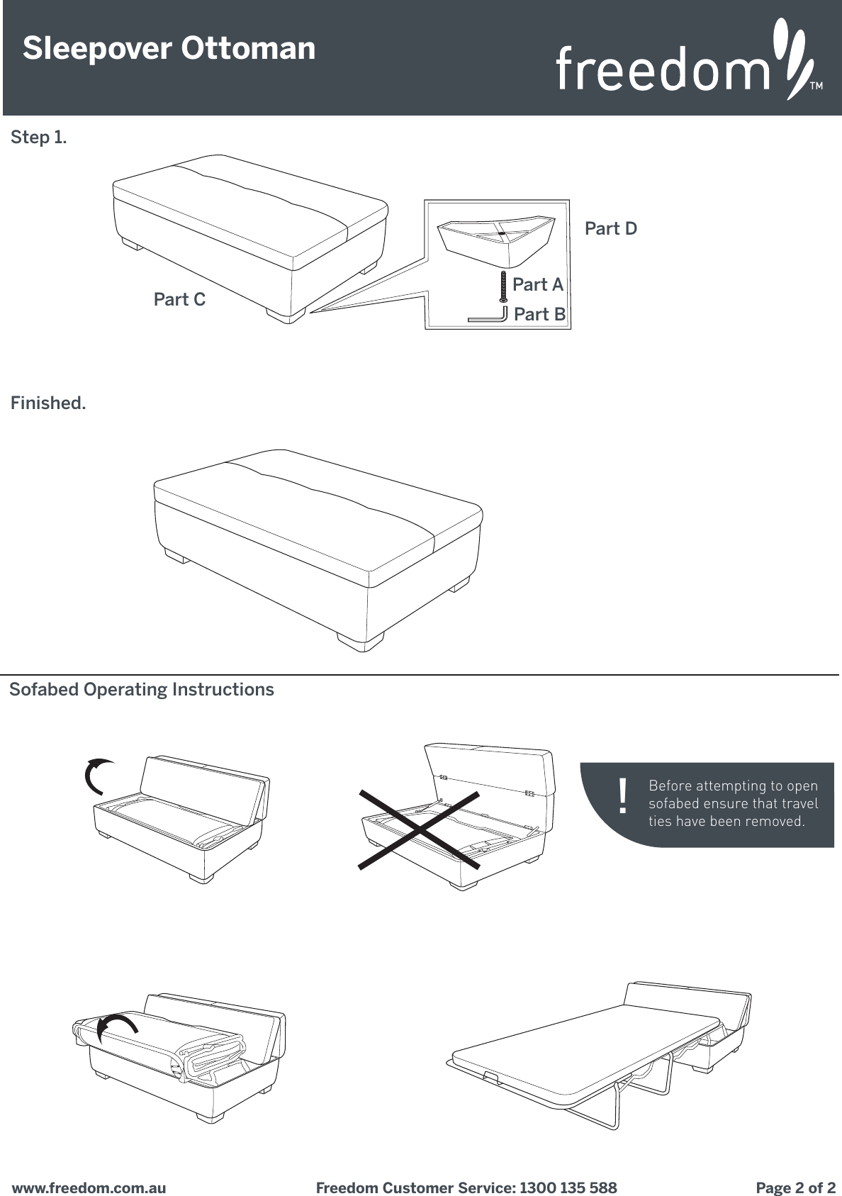 Page 2 of 2 - Freedom Sleepover-Ottoman Sleepover Ottoman P1