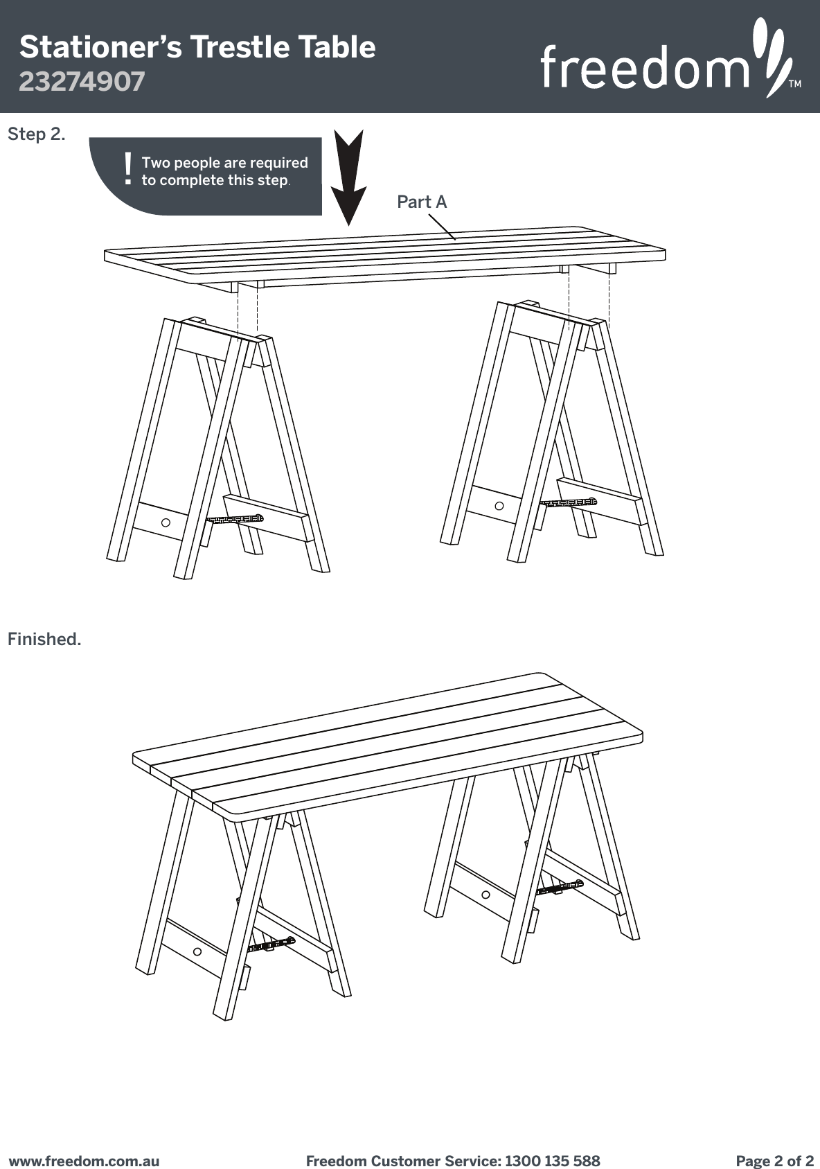 freedom trestle table desk