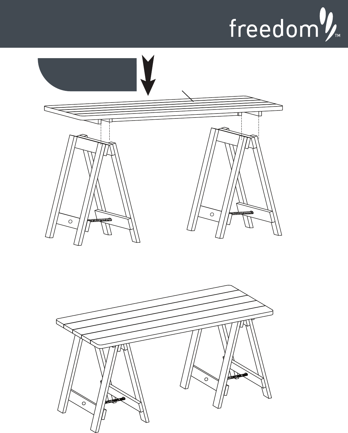 freedom stationers trestle desk