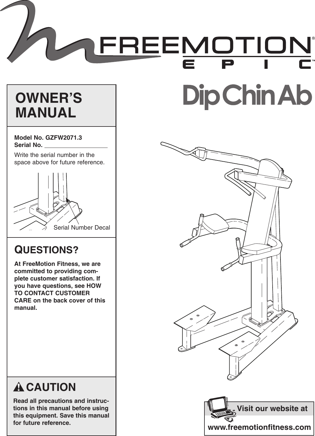 Page 1 of 8 - Freemotion Freemotion-Gzfw20713-Owners-Manual