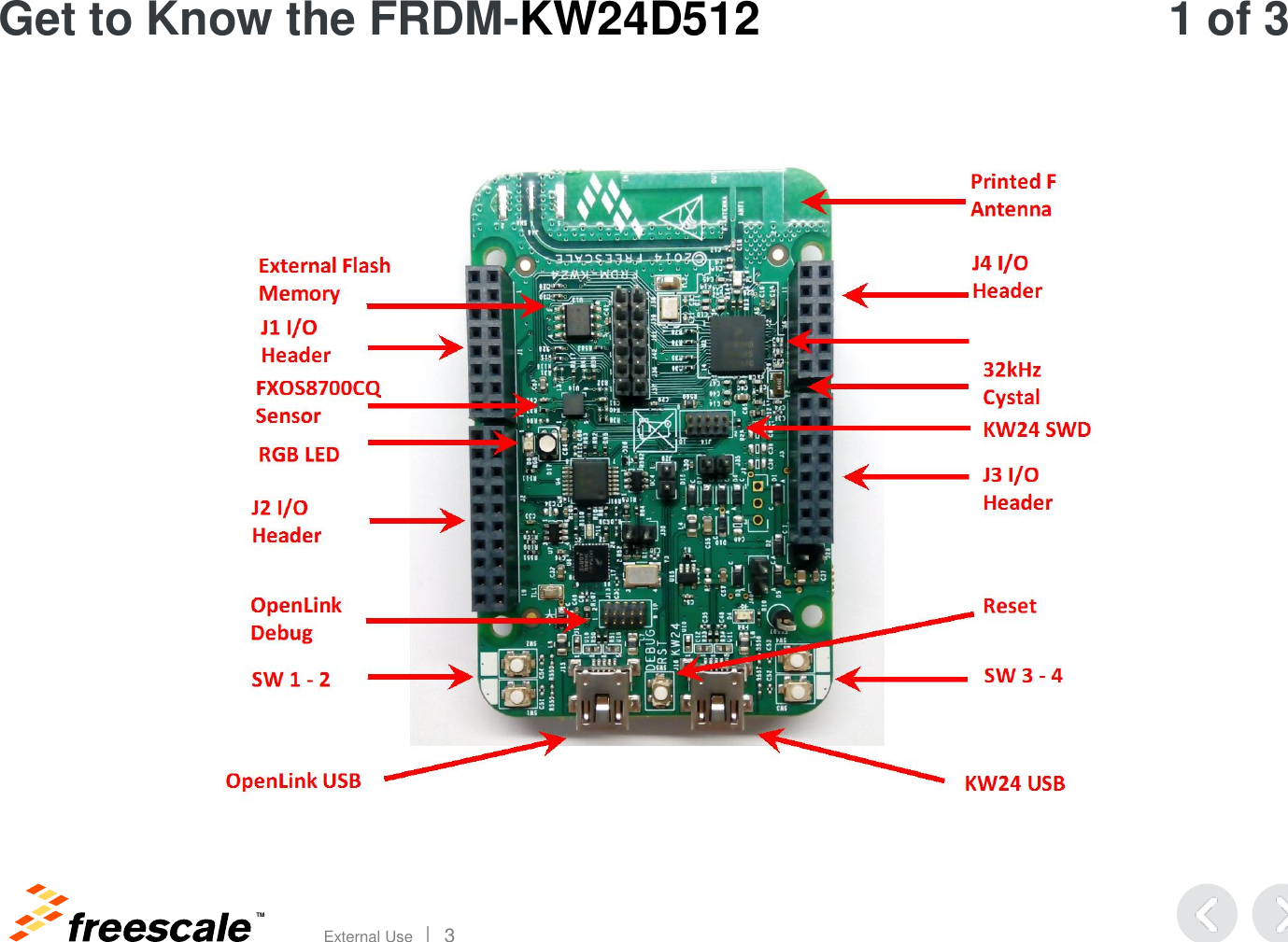 TM External Use       3 Get to Know the FRDM-KW24D512  1 of 3 