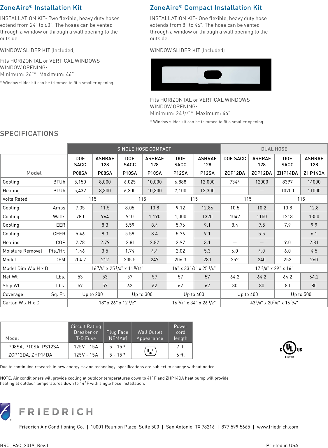 Page 4 of 4 - Friedrich  2019 Portable Air Conditioners Brochure Rev.1