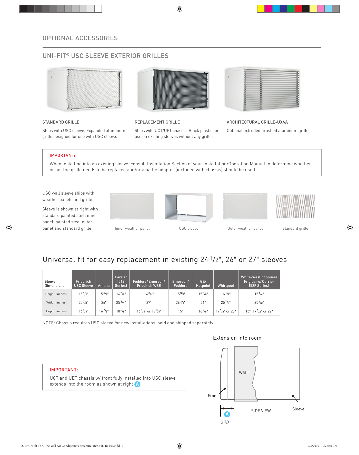 Page 3 of 4 - Friedrich 2019 Uni-fit Thru-the-wall Air Conditioners Brochure_Rev.5 (6-18-19) Brochure