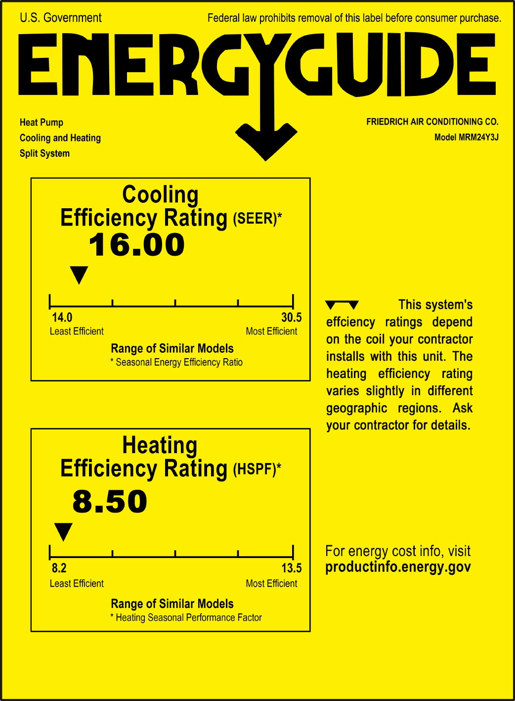 friedrich-current-floating-air-select-single-zone-24k-energyguide