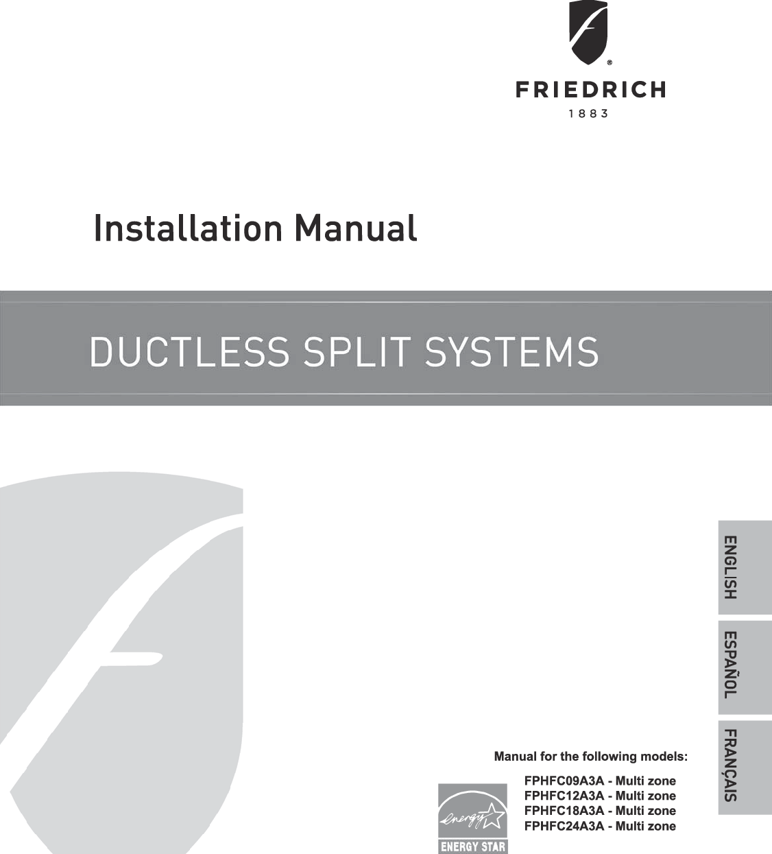 Friedrich 基本 CMYK Floating Air Pro Multi Zone Cassette IOM