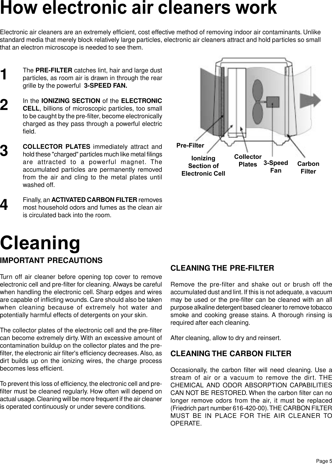 Page 5 of 12 - Friedrich Friedrich-Electronic-Air-Cleaner-C-90A-Users-Manual-  Friedrich-electronic-air-cleaner-c-90a-users-manual