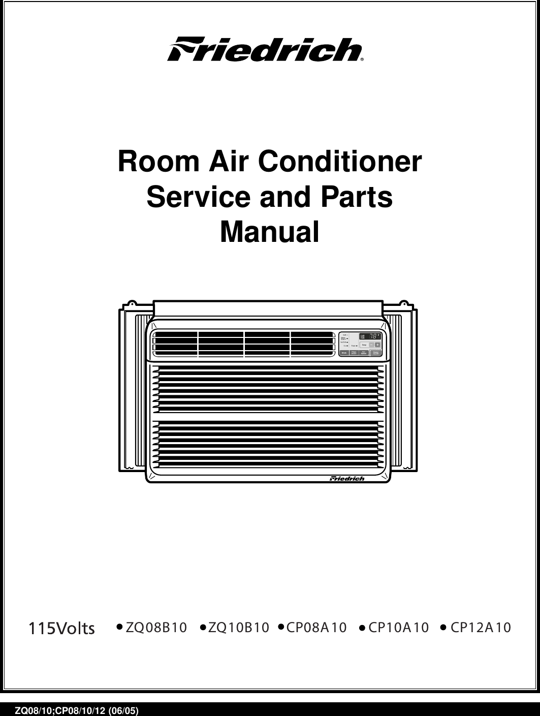 Friedrich Air Conditioner Cp10A10 Users Manual A20306A(G/Ç¥Áö)