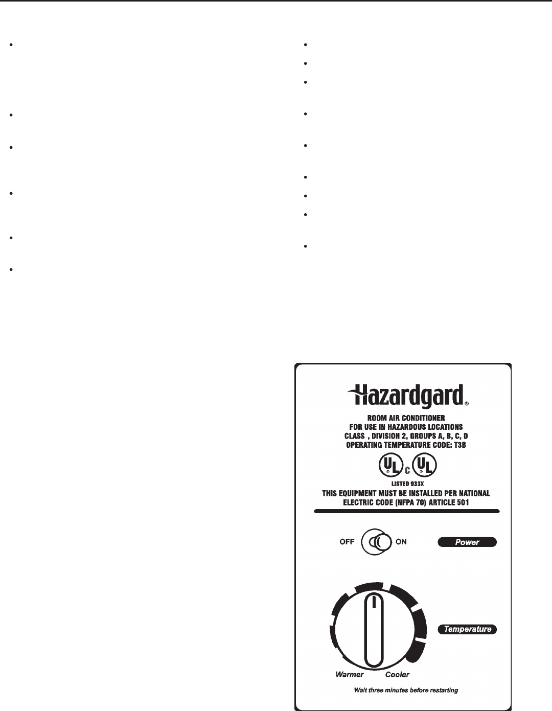 Friedrich Air Conditioner Sh15 Users Manual Hazargard 9 024 07 1