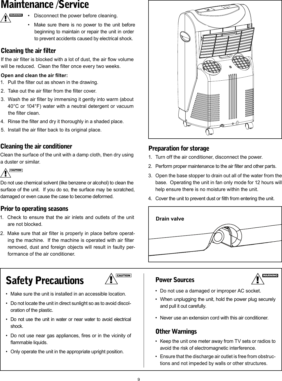 Page 9 of 12 - Friedrich Friedrich-P09A-Users-Manual- Portable_IO_P09A_P12A_2008_10-07  Friedrich-p09a-users-manual