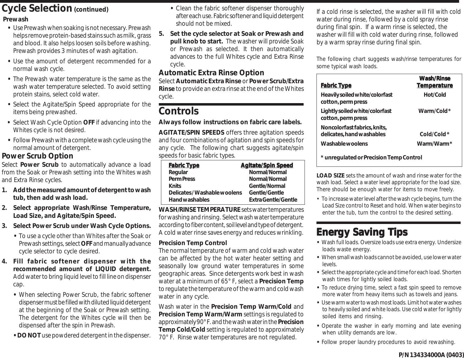 Page 2 of 2 - Frigidaire 134334000A (0403) 43340ea User Manual  To The 9db80754-5dad-4c7e-a35d-b2a07a5c1acc